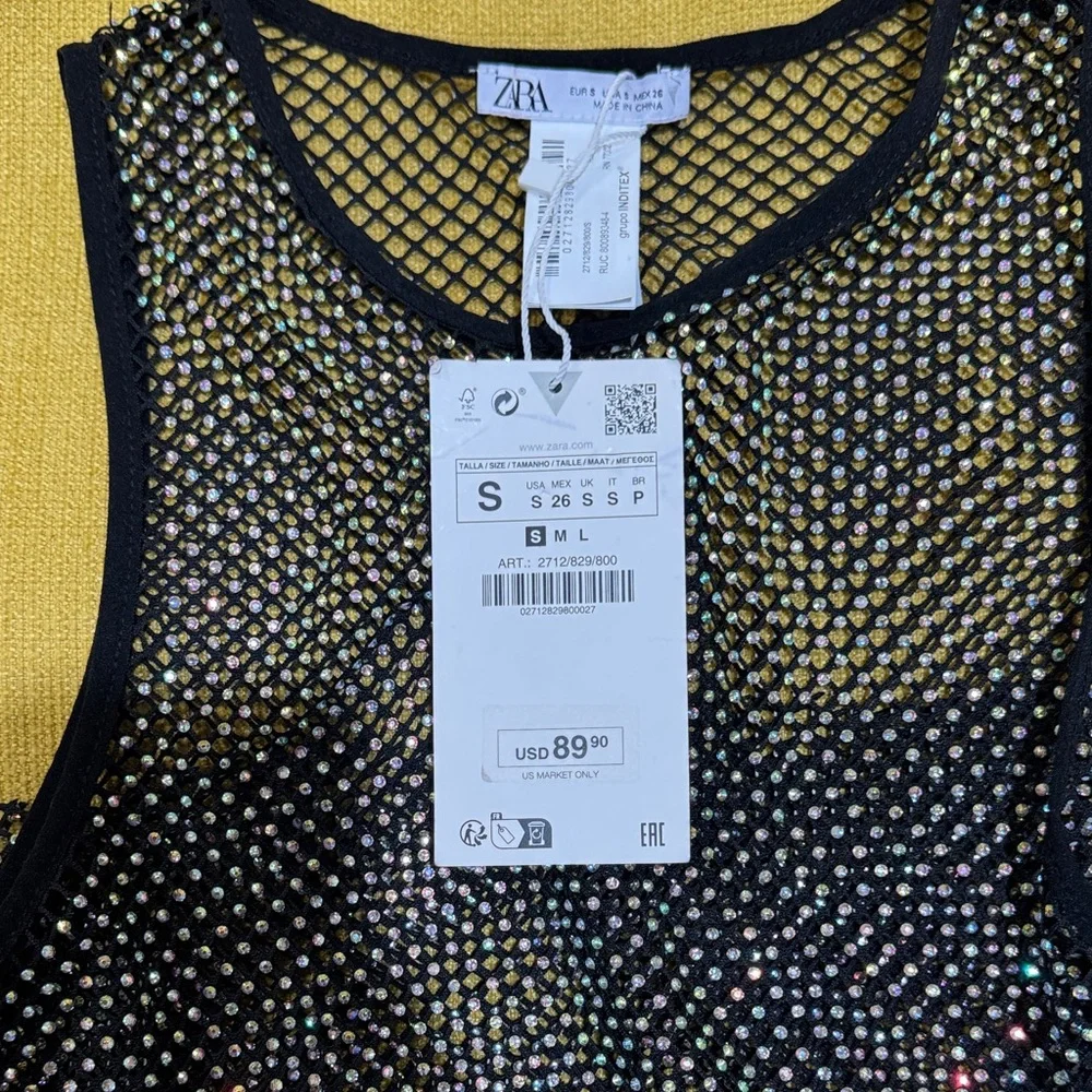 Zara Elegant Black and Silver Maxi Dress - Picture 2 of 4